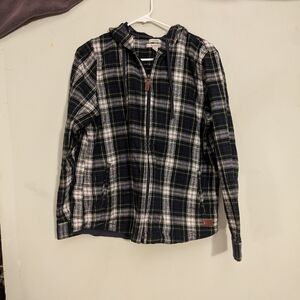 L.L. Bean flannel plaid zip up